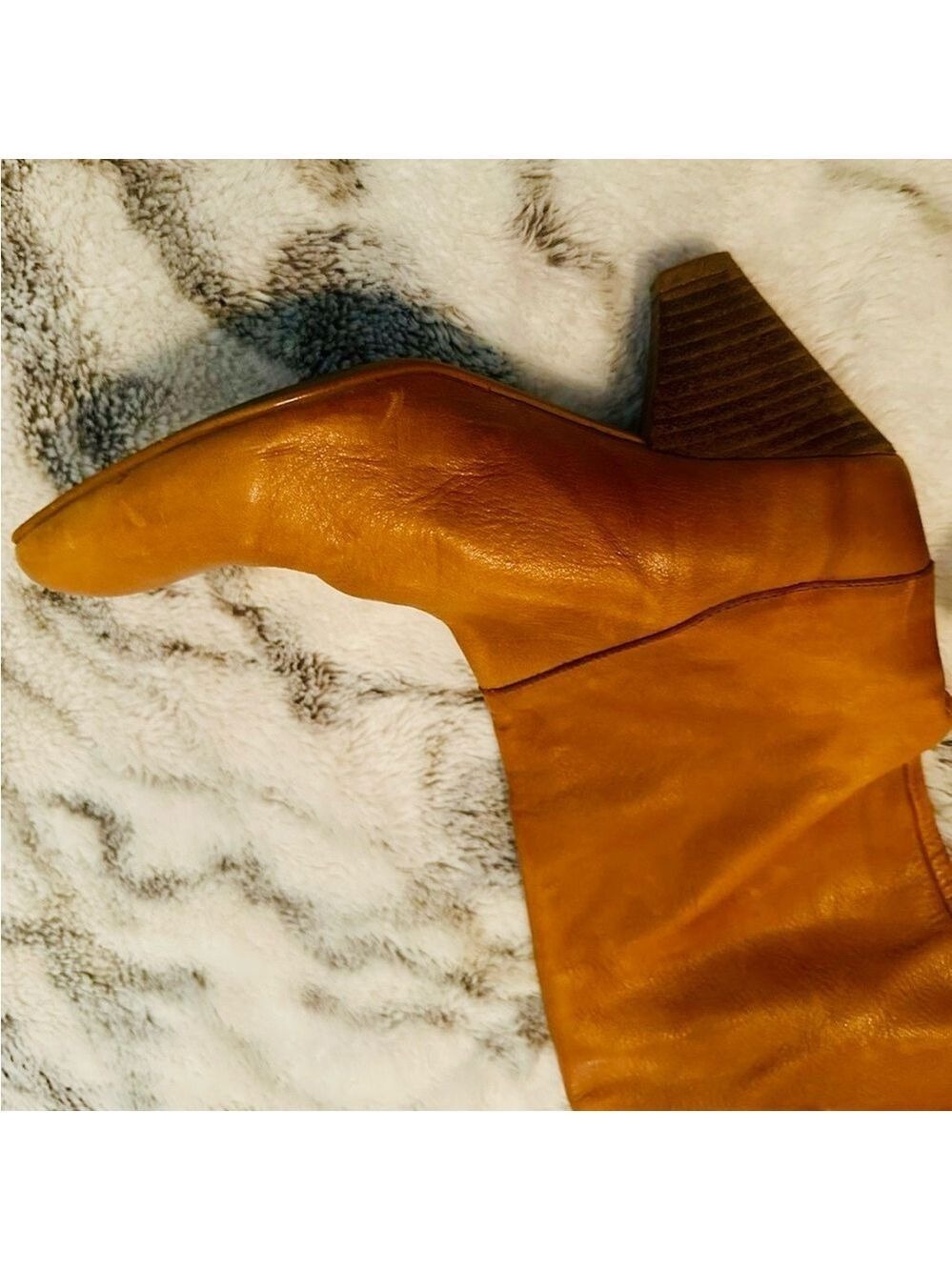 Free People Tan leather vintage over the knee boots size 37 - Picture 9 of 13